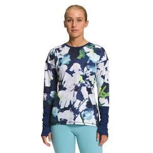 New The North Face Dawndream Sweater Blue Floral Print Long Sleeve Sz 2XL